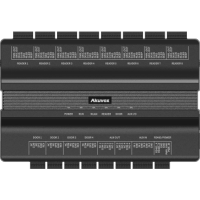 Controlador de Acceso 4 Puertas / Linux / 100,000 Usuarios y 500,000 Tarjetas / 200,000 Registros / RS485 Wiegand OSDP / TCP-IP / PoE IEEE802.3at / WiFi 2.4GHz y 5GHz / LTE Opcional / 8 Relés / 8 Puertos Wiegand-RS485 / 12 Entradas / 8 Salidas / Mo