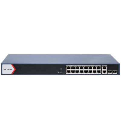 Switch PoE+ Administrable / 16 Puertos 1000 Mbps PoE+ / 2 Puertos Uplink 1000 Mbps / 2 Puertos SFP / Alcance Extendido 300 m (984.3 ft) / 230 W