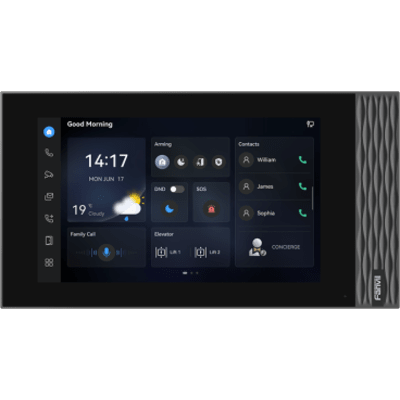 Estación Interior SIP / Pantalla Táctil 7" 1024×600 / Wi-Fi 6 / Video 1080p H.265 / 8 Entradas de Alarma / PoE / RS-485