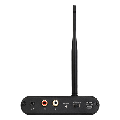 Transmisor Inalámbrico Silent Disco / Entrada RCA y Micrófono Simultánea / Alcance 300 m (984 ft) / Batería 1000 mAh / Autonomía 12 Horas / Carga Type-C