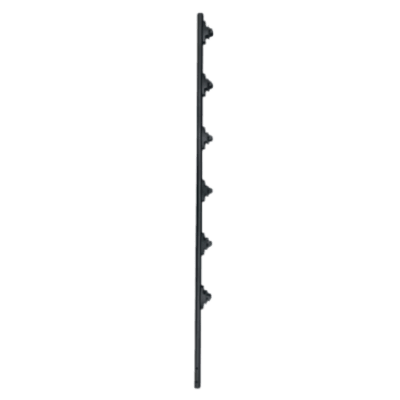 Poste de Paso para Cerca Eléctrica / Tubo de Acero Galvanizado / 6 Aisladores / 1.4 m (4.6 ft) / Diámetro 25 mm (1 in) / Acabado Negro