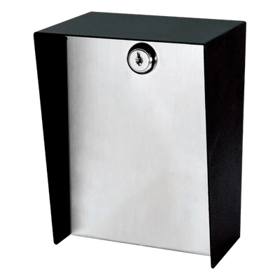 Gabinete para Montaje en Poste / Acero 1.2 mm / Pintura en Polvo / IP65 / Placa Frontal de Acero Inoxidable / 128x170x94 mm