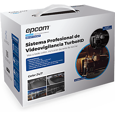Kit TurboHD / DVR 4 Canales / 4 Cámaras Bala ColorVu / 1080p Lite / H.265+ / IP66 / Audio Integrado