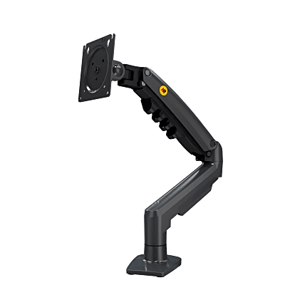 Soporte de Brazo Ajustable para Monitor / Compatible 17" - 30" / Carga hasta 9 kg / Rotación 360° / Inclinación +85° a -30° / Giro 180° / Resorte de Gas / Color Gris
