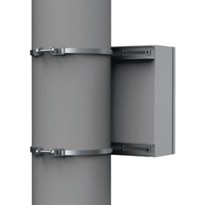 Kit de Fijación para Postes / Enclosure Pole Fixation / Acero Galvanizado / Carga Máxima 900 N / Diámetro Poste 80-250 mm (3.15-9.84 in) / 2 Perfiles + Accesorios / Largo 596 mm