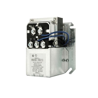 Centro de Ventilador / Transformador 38 VA / Relevador SPDT 3/4 HP / Montaje Caja 4 Pulgadas / Protección Sobrecarga