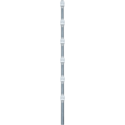 Poste para Cerca Eléctrica / Acero Galvanizado G60 / 5 Aisladores / 18 kV Dieléctrico / Altura 1.2 m (3.9 ft) / 1" Diámetro