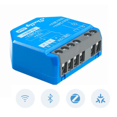 Relé Inalámbrico Inteligente / 16A / Contacto Seco / Multiprotocolo Zigbee Matter Wi-Fi / 110-240V AC y 12V DC / 41 x 36 x 16 mm