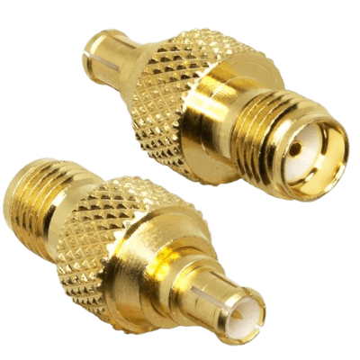 Adaptador RF / SMA Hembra a MCX Macho / 50 Ohm / Latón Niquelado / DC-6 GHz
