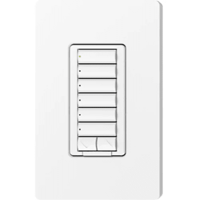 Teclado de Pared para Control de Iluminación / RF 9 m (29.5 ft) / Botones Retroiluminados / Control IR / Raise/Lower / Configuración Flexible / Montaje en Pared