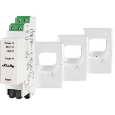 Medidor de Energía Trifásico / Transformadores 400 A / Wi-Fi + LAN + Bluetooth / Memoria 60 Días / Riel DIN / Precisión ±1%