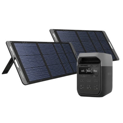 Kit de Energía Portátil / Batería LiFePO4 1024 Wh / Salida AC 1800W / Panel Solar 200W / Tecnología X-Boost 2600W / UPS Ultrarrápido