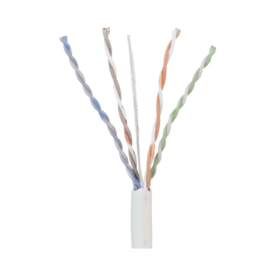 Bobina UTP / Cat 5e / 24 AWG Cobre Sólido / CMP Plenum / 305 m (1000 pies) / 4 Pares / Blanco