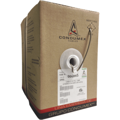 Cable Telefónico / 4 Conductores 24 AWG / 305 m (1000 pies) / 2 Pares Trenzados / CMR Interior