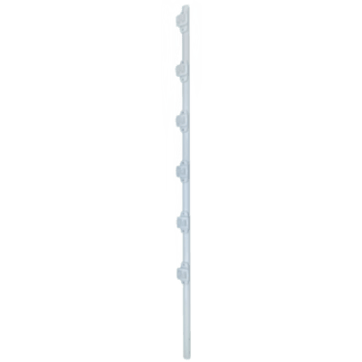 Poste de Paso para Cerca Eléctrica / Tubo de Acero Galvanizado / 6 Aisladores / 1.4 m (4.6 ft) / Diámetro 25 mm (1 in) / Pintura Blanca Exterior