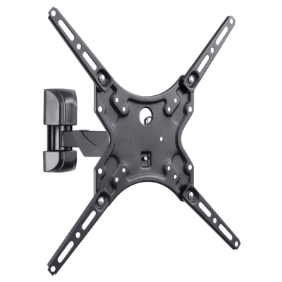 Soporte de pared para pantallas de 32-60 pulg. (81.28-142.24 cm) / VESA desde 100 x 100 hasta 400 x 400 / Carga Máxima 25 kg (55 lb) / Extensión 226 mm / Inclinación +10°  / Instalación Hook-and-Hang / Acabado Epoxíd
