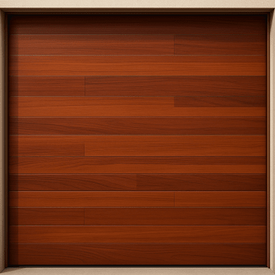 Puerta de Garage de Alta Calidad / Estilo Americano / Acabado Laminado PREMIUM / Color Madera Clara / 8x8 Pies.