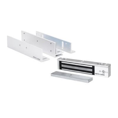 Kit de Control de Acceso / Chapa Magnética 600 lbs (272 kg) / Montaje Z y L / Voltaje Seleccionable 12/24 VDC / Protección contra Sobretensiones / Certificación UL / Uso Interior