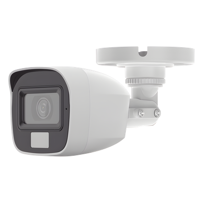 Cámara Bala TURBOHD / 2 Megapixel / Dual Light 20 m (65.6 ft) IR + 20 m (65.6 ft) Luz Blanca / Lente 2.8 mm / 100° Ángulo de Visión / Audio por Coaxitron / IP66 / Metal