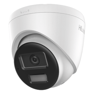 Cámara Turret IP / 4 Megapixel / Dual Light 20 m (65.6 ft) / Lente 2.8 mm / 104° / Audio Integrado / IP67 / PoE