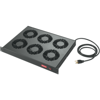 Charola con Ventiladores para Rack 19 in (48.3 cm) / 1U / 6 Ventiladores / 90W / 100-120V AC / Acero Negro RAL 9005