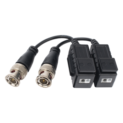 Kit de Transceptores Pasivos (Baluns) / Transmisión 4K / Distancia 250 m (820.2 ft) / Protección TVS / Inmunidad 60 dB / Conectores Cobre / HD-TVI CVI AHD CVBS