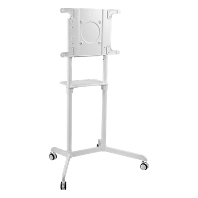 Soporte Móvil para Pantalla / Rotación 0° a 90° / 37" a 70" / VESA 200x200 a 600x400 / Carga 70 kg (154 lbs) / Ruedas con Bloqueo / Blanco