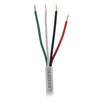Cable para Alarma / 4x18 AWG / Bobina 305 m (1000 ft) / Clasificación CM / Cobre Sólido / Blanco