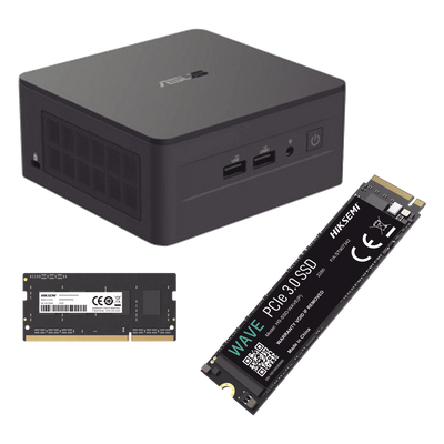 Kit Mini PC Barebone / Core i5-1340P 13 Gen / 16 GB DDR4 / 512 GB NVMe SSD / WiFi 6 / 2.5 GbE / 4 Monitores