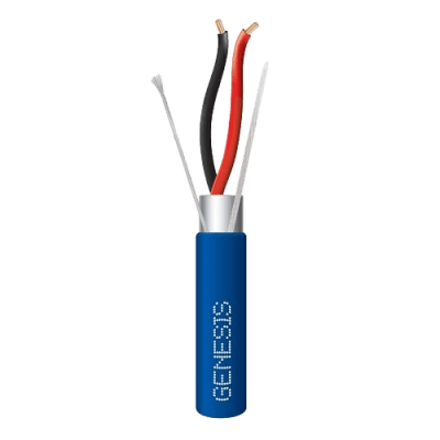 Cable Plenum Blindado / 2 x 18 AWG / 305 m (1000 ft) / Clasificación CMP, CL3P, FPLP, FT6 / Temperatura -20°C a 75°C / Color Azul