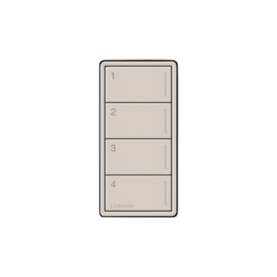 Botonera de Pared / 4 Botones / Retroiluminada / Grabable / RadioRA 3 / Color Taupe